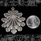 Antiqued Silver Plated Brass Large Are Deco Shell Pendant - S-P60